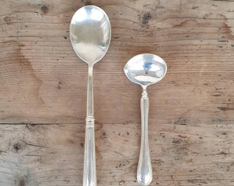 Silver table spoon vintage silver big spoon silver serving spoon silver scoop silver ladle