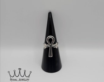 Egyptian ankh ring silver