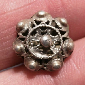 Auténtico excelente botón de plata Charro de la época colonial de los siglos 17-18