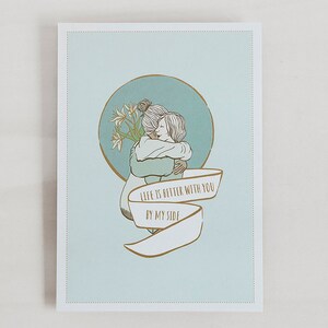 Postkarte für Freundin, Mutter oder Schwester mit liebevoller Botschaft, zum Geburtstag, Dankeschön oder Einfach nur so/ away with reality