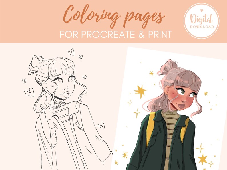 Procreate Coloring Pages Printable Coloring Pages Digital - Etsy