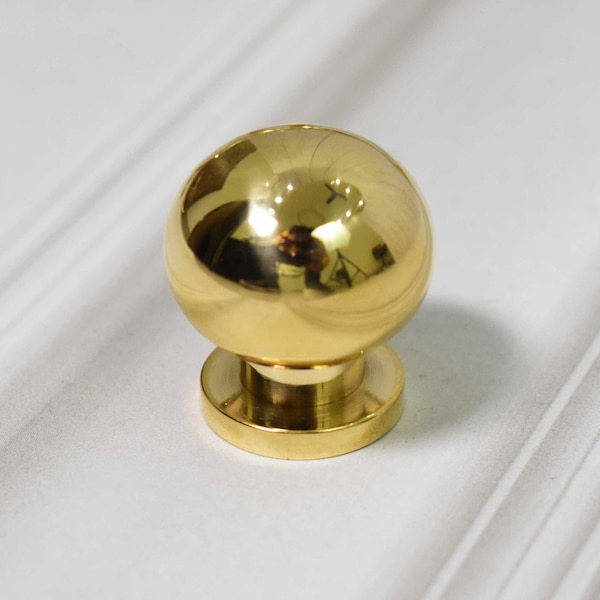 Unlacquered Brass Knobs – Solid Brass Drawer Knobs, Unlacquered Brass Cabinet Knobs, Vintage Brass Knobs for Cabinets & Furniture