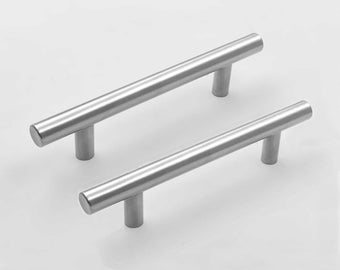 10 PACK I 4" Cabinet Pulls Brushed Nickel Stainless Steel Kitchen Drawer Pulls Cabinet Handles 2.5" Hole Center