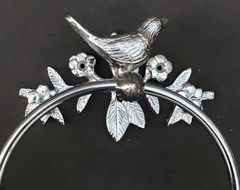 Brass Chrome Bird Towel Ring / Made of Solid Brass & Handcrafted / Durable for atleast 5 years !! Limited Stock Left