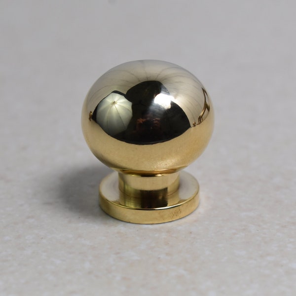 Unlacquered Brass Polished Ball Cabinet Knob Brass Knobs Vintage Drawer Pulls Dresser Handle Cupboard Hardware Pulls Antique Brass Knobs