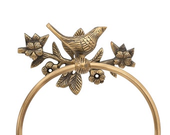 Brass Antique Bird Towel Ring / Made of Solid Brass & Handcrafted / Durable for atleast 5 years !! Limited Stock Left