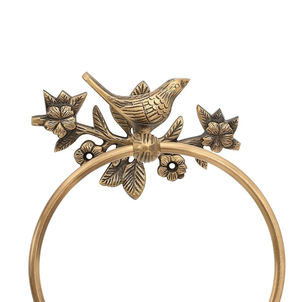 Brass Antique Bird Towel Ring / Made of Solid Brass & Handcrafted / Durable for atleast 5 years !! Limited Stock Left