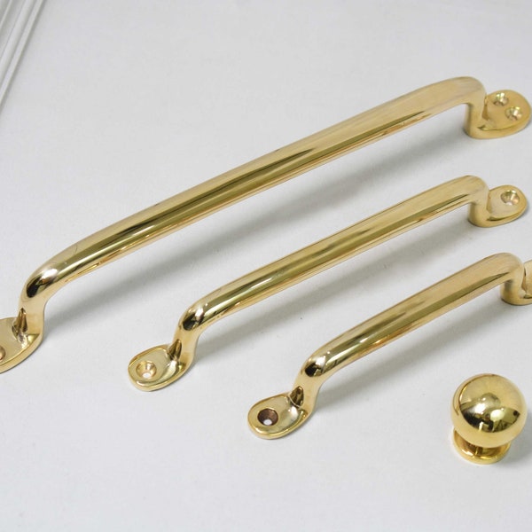 Brass Polished Serene Handles and Knobs I Unlacquered & Solid Brass | Limited Stock