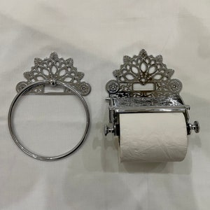 Chrome Victorian Set of Towel Ring + Roll Holder / Handcrafted / Directly from Manufacturer /SUPER SAVER DEAL till the stock lasts Hurry !!