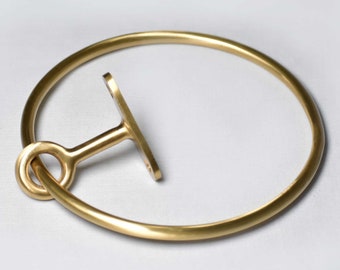 Minimalist Brass Brushed Towel Ring / Solid Heavy Brass and Handcrafted / Super Saver Prices till Stock Last