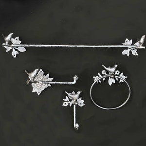 Chrome Bird Toilet Roll Holder + Towel Ring + Hook + Towel Rack + Shelf Bracket /SUPER SAVER DEAL till the stock lasts Hurry !!