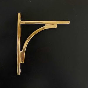 5&quot; Brass Shelf Bracket – Vintage Style Brass Shelf Brackets for Wall, Kitchen, Bathroom – Minimalist Gold Heavy Duty Shelving Brackets