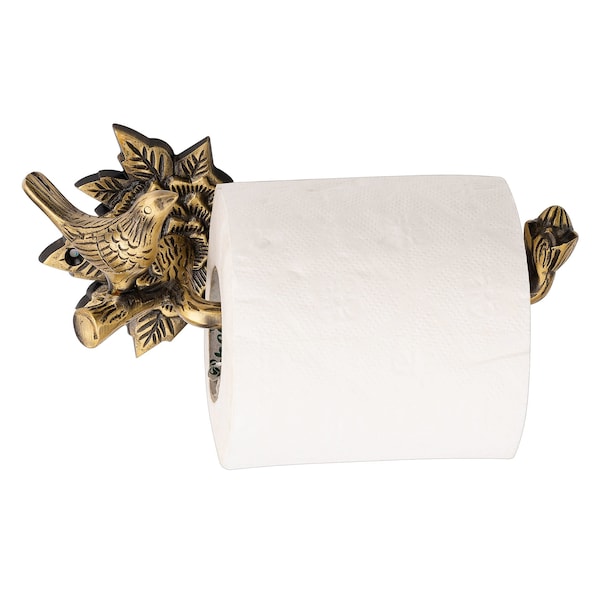 Brass Antique Bird Toilet Roll Holder / Solid Brass & Handcrafted / Durable for 5 years !! Limited Stock Left