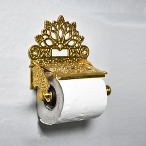 Brass Victorian Toilet Roll Holder (Solid Brass)/ Wooden Assembly & Screws included/SUPER SAVER DEAL till the stock lasts Hurry !!