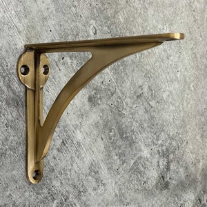 Antique Brass Arched Shelf Brackets | Lacquered Heavy Solid Cast Brass Kitchen Book Wall Shelf Bracket| Size : 4.5",6", 7",8",10" Inches