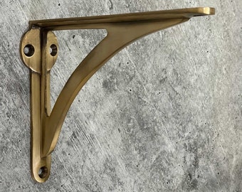 Antique Brass Arched Shelf Brackets | Lacquered Heavy Solid Cast Brass Kitchen Book Wall Shelf Bracket| Size : 4.5",6", 7",8",10" Inches