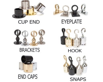 Decking Rope Fittings for 1 inch Rope Cup Ends, Hooks, Eye Plates, End Caps, Handrail Brackets