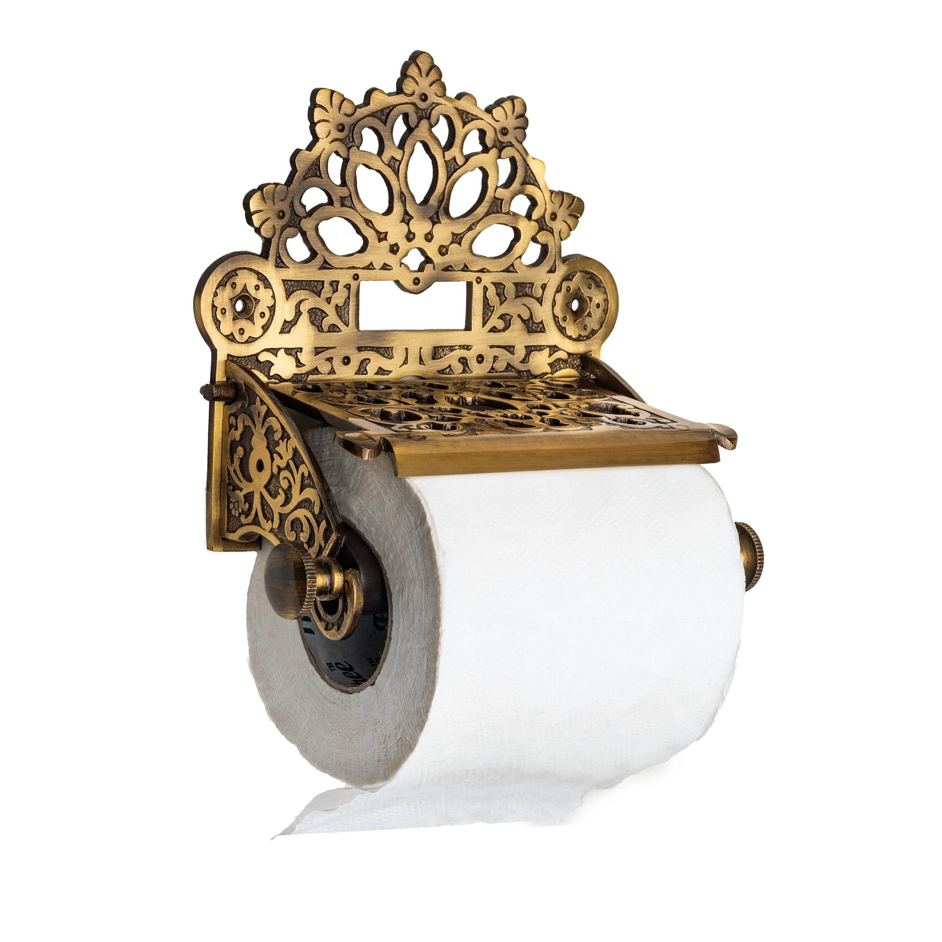 Toilet Paper Holder, The Crown, Polished Brass Finish