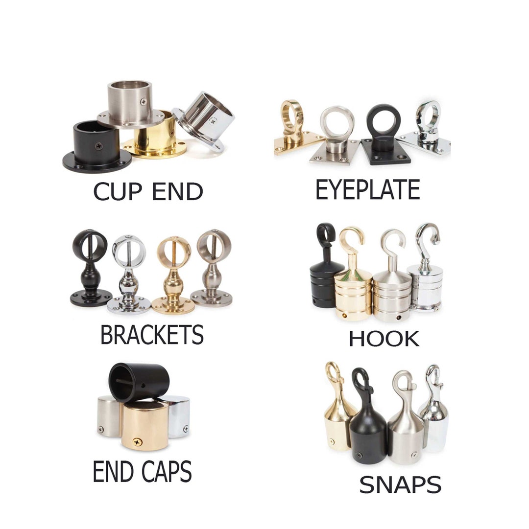 Decking Rope Fittings for 1 Inch Rope Cup Ends, Hooks, Eye Plates, End