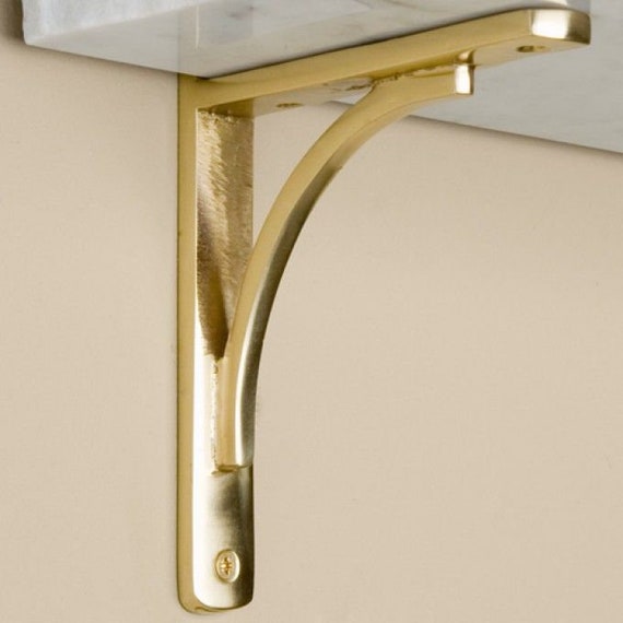 Buy Minimalist 5 Brass Shelf Bracket Heavy Solid Cast Brass