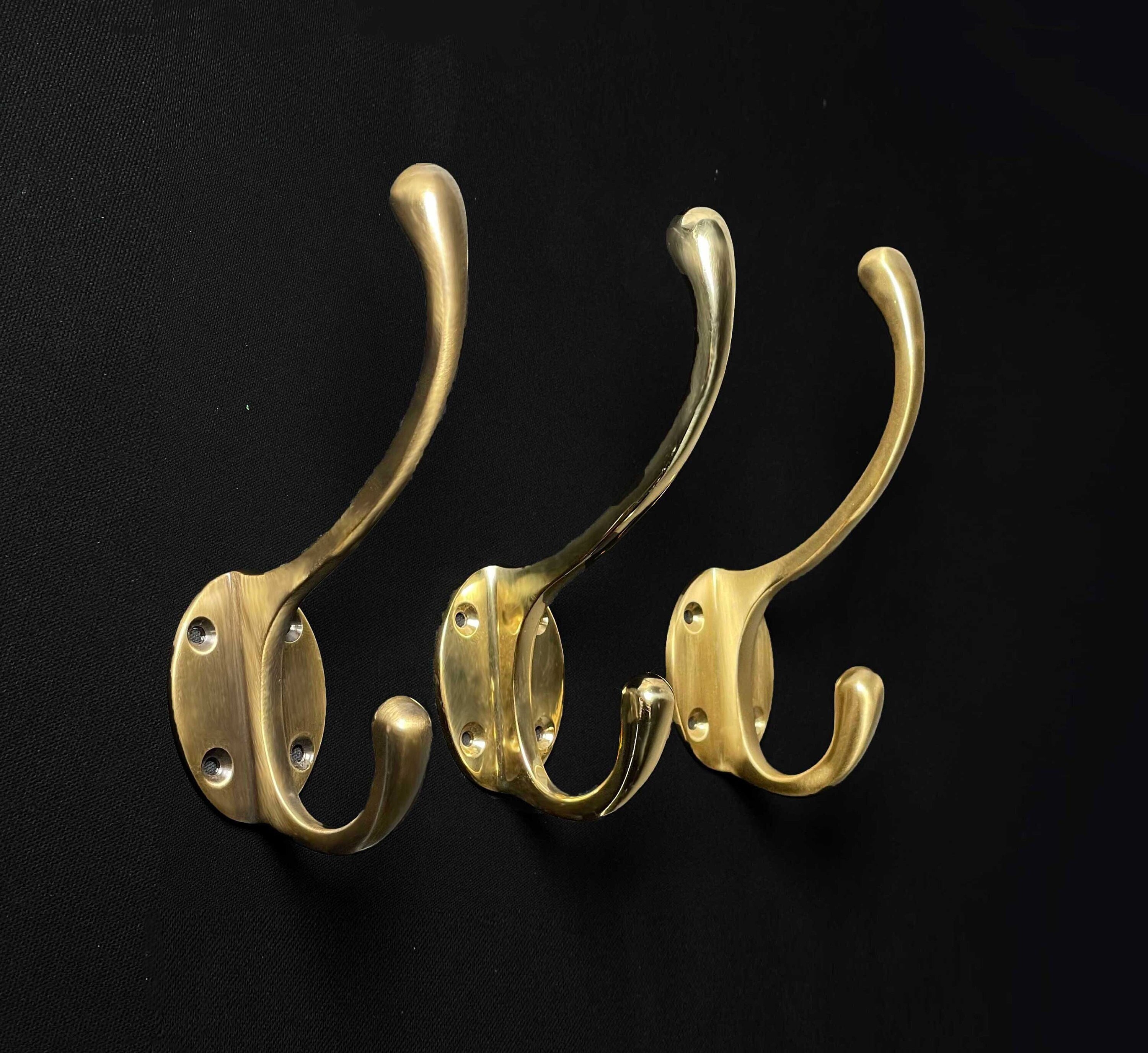 Heavy Duty Wall Mounted Double Coat Hooks Durable Metal Robe Hanger For Organizing Towel Key Hat Bag And Scarf