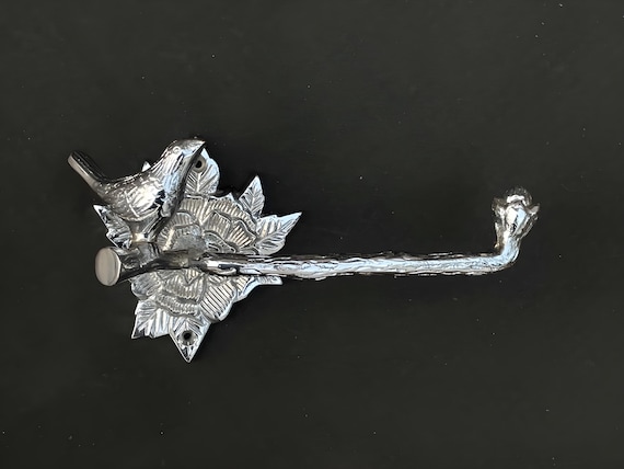 Brass Chrome Bird Toilet Roll Holder / Solid Brass & Handcrafted / Durable for 5 years !! Limited Stock Left