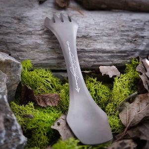 Personalized Titanium Spork  Multipurpose Camping Cutlery
