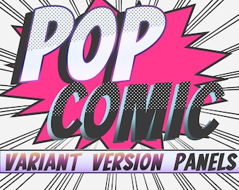 Paneles de cómic pop >>¡VARIANTE!<< para Twitch, sitios web, perfiles, redes sociales, encabezados digitales, fotos, enlaces, arte, tipografía y letras