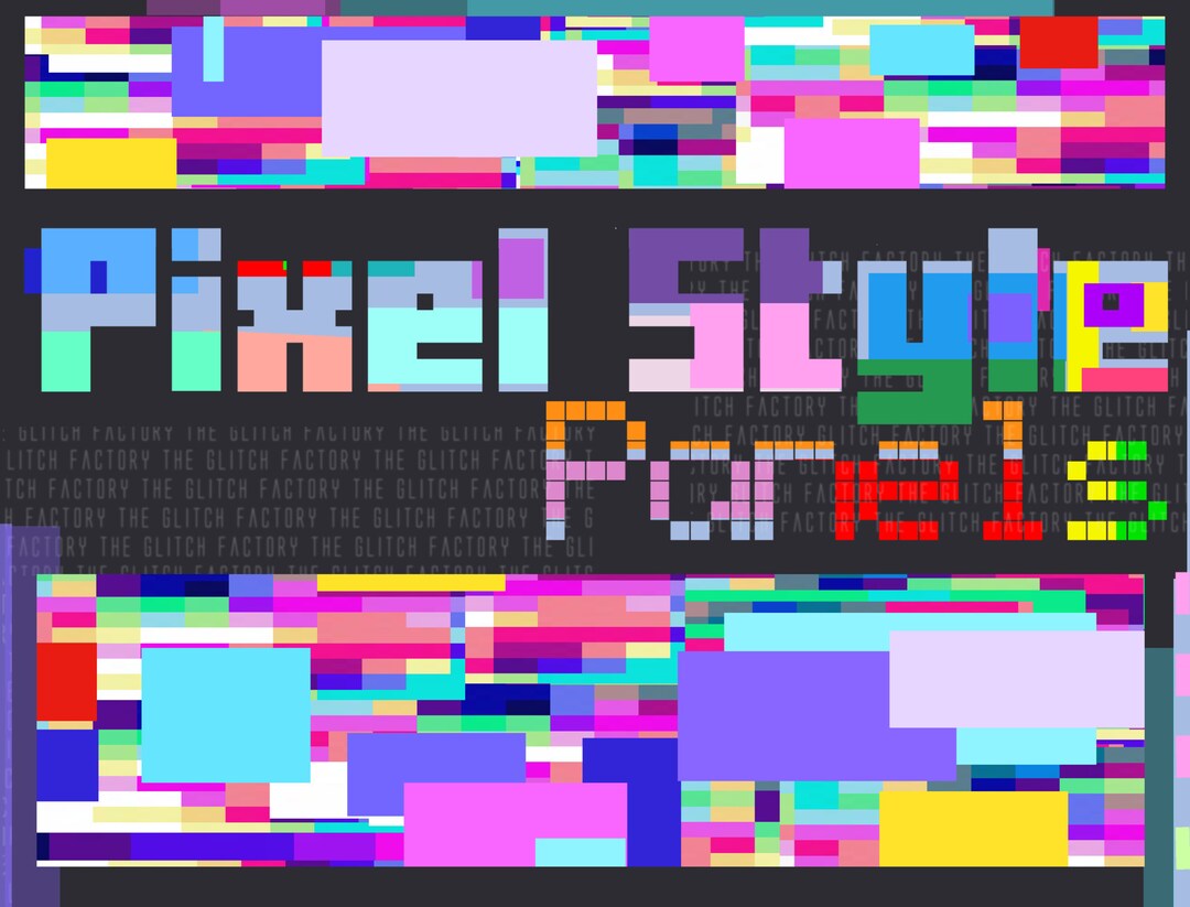 Pixel Style Title Panels for Twitch, site, Profile, Social Media Digital Headers Blocky