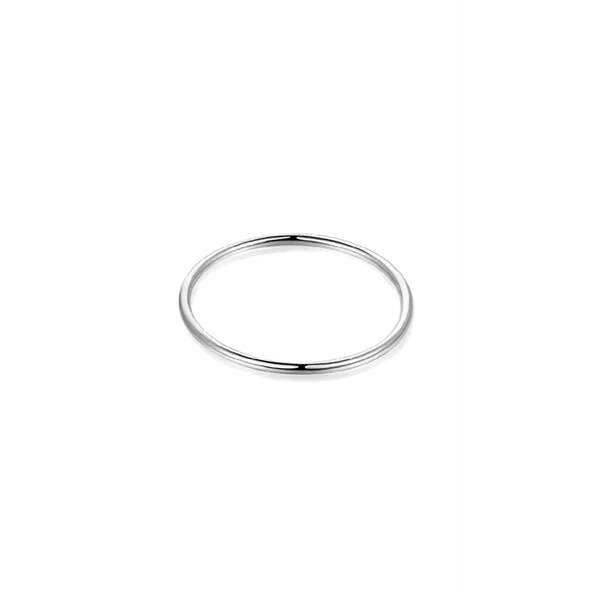 1mm Sterling Silver Skinny Round Band Stacking Above Ring D - T1/2