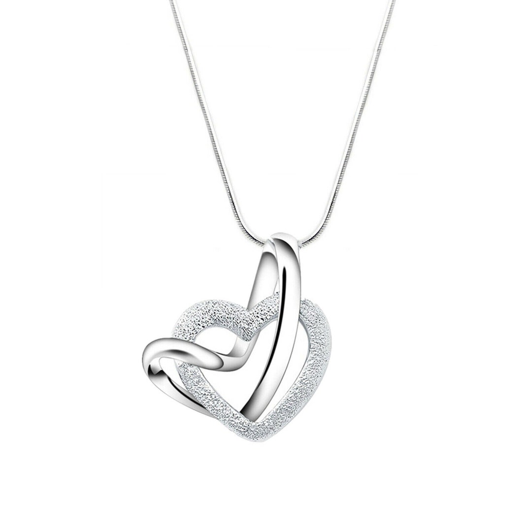 Sterling Silver Floating Sandblasted Love Heart Knot Charm Etsy