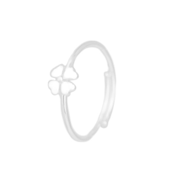 Sterling Silver Lucky Four Leaf Clover Love Hearts Shamrock Stack Ring Sizable Band Ring