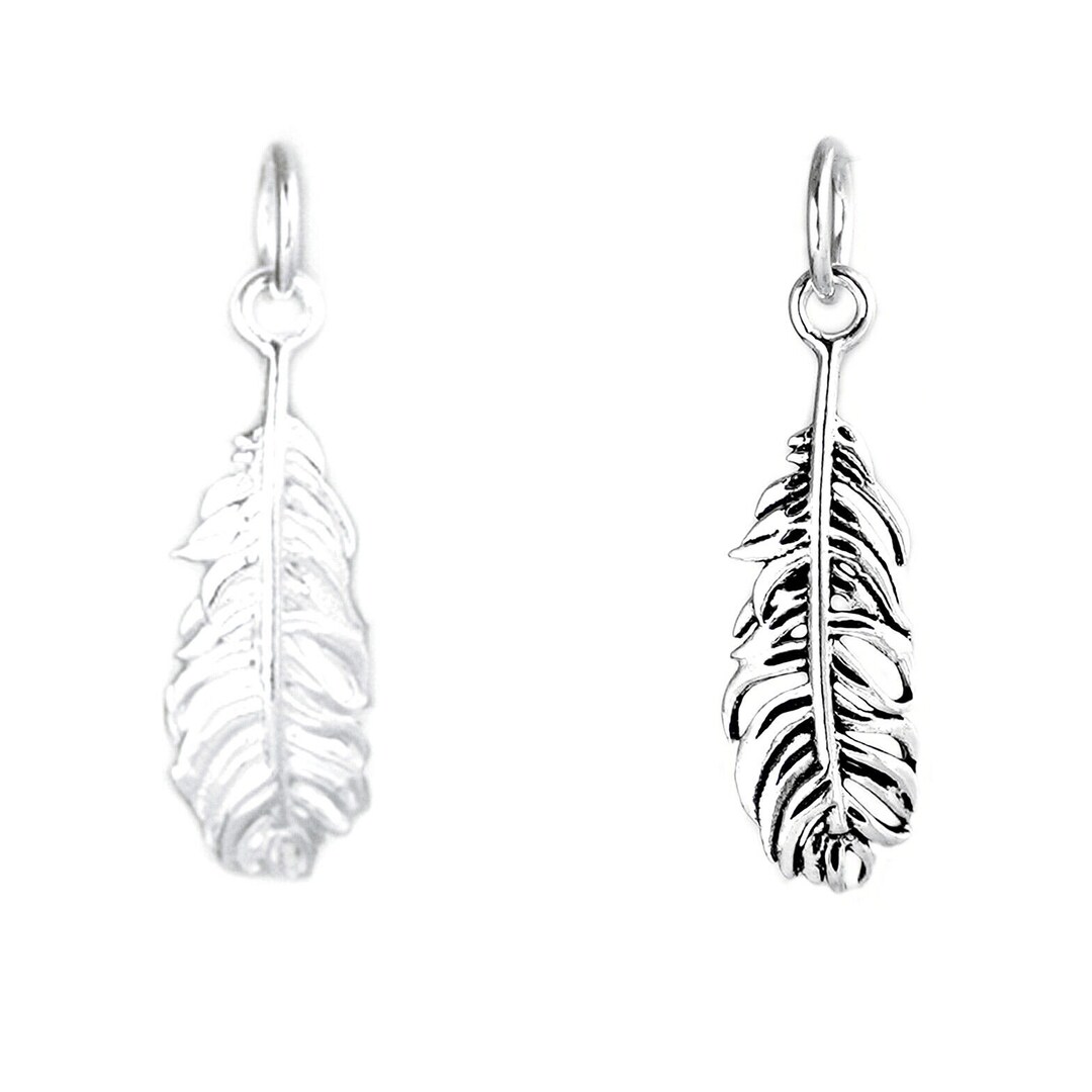 Sterling Silver Feather Angel Leaf Wing Charm Pendant for Etsy
