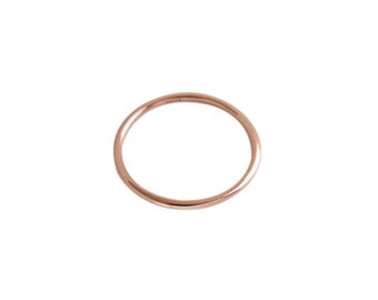 1.2mm Rose Gold on Sterling Silver Skinny Round Band Stacking Ring E1/2 - R