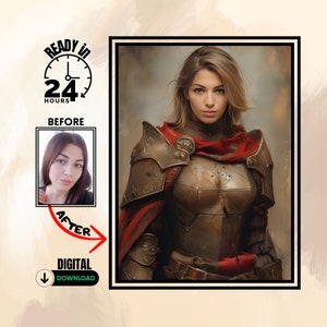 Custom Realistic Woman Portrait, Personalized Portraits, Superhero Portrait from Photo, Custom Realistic Superhero, Face Swap