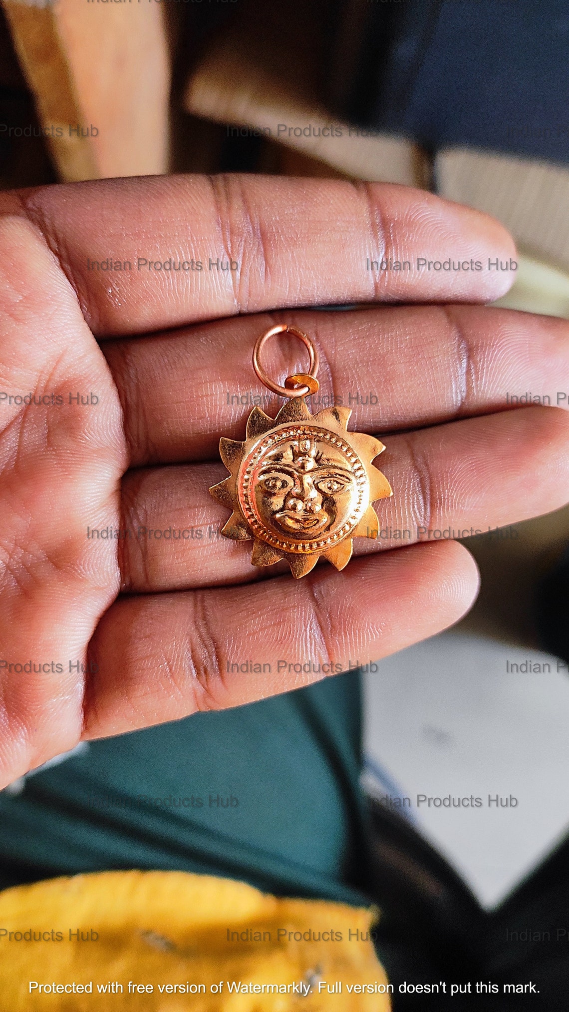 Pure Copper Energized Surya Locket Tamba Sun Pendent for Men Etsy