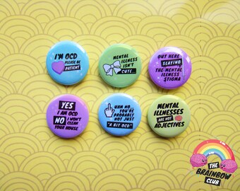OCD psykisk sjukdom stigma förespråkare badge set 2 gåva hälsa tvångssyndrom