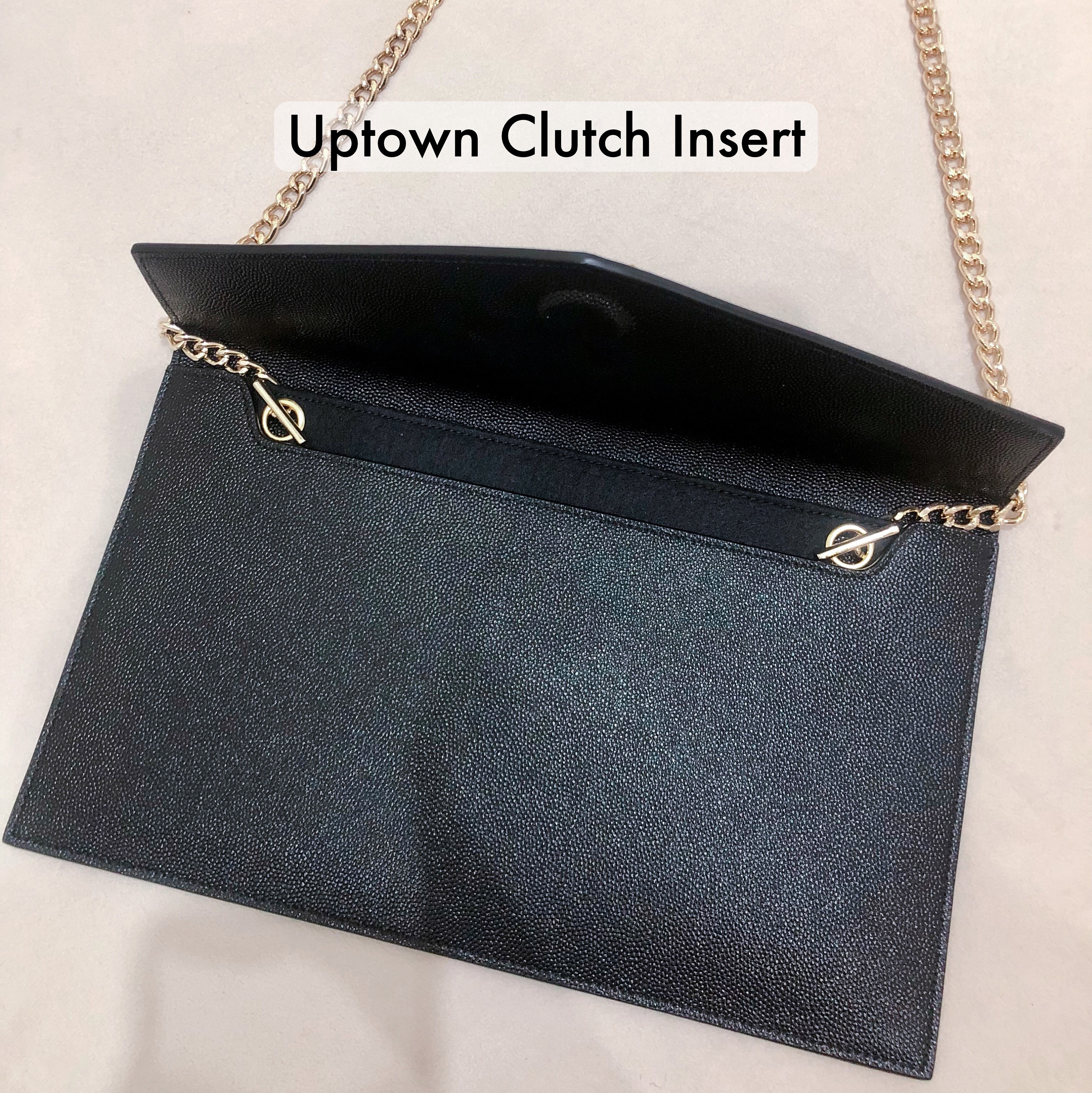  From HER Uptown Purse Organizer Insert Conversion Kit with Gold  Chain Felt Handbag (Beige) : Clothing, Shoes & Jewelry