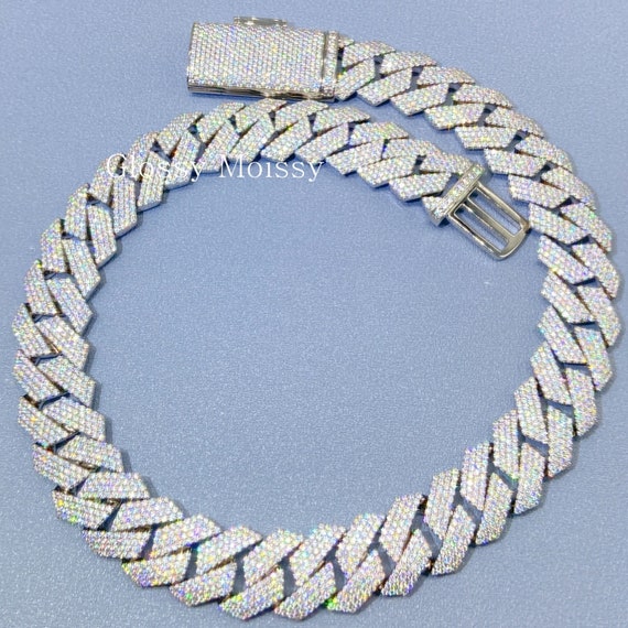 14mm VVS Moissanite Diamond Cuban Link 