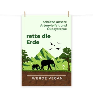 Save the Earth - Poster - Inspirational messages for biodiversity protection and sustainability