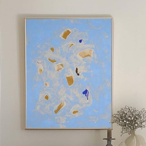 Large Blue Abstract Painting Blue Minimalist Painting Blue Acrylic Painting Large Contemporary Artwork On Canvas Modern Blue Wall Art