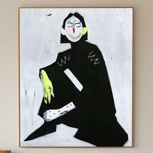 Contemporary Figurative Oil Painting Abstract People Art Large Abstract Portrait Painting Figure Wall Decor Figurative Art White Painting
