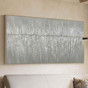 Textured White Gray Art Large Gray White Abstract Painting Texture Wall Decor White Abstract Artwork Minimalist Textured White Gray Canvas