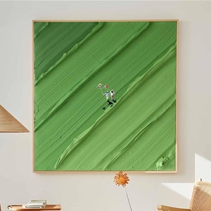 Green Textured Wall Art Green Abstract Painting Green 3D Texture Painting Green Abstract Art Green Minimalist Painting Entry Wall Decor