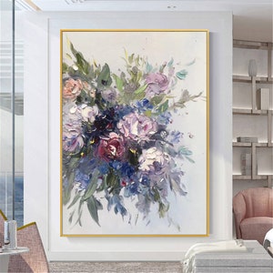 Large Flowers Painting on Canvas Original Painting Floral - Etsy