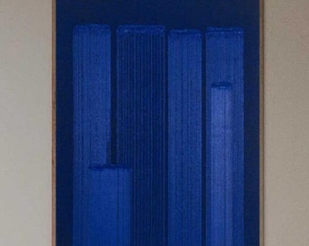 Blue Textured Art Large Blue Minimalist Painting Blue Abstract Wall Art Contemporary Minimalist Wall Art