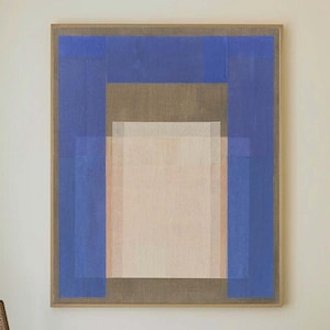 Blue Abstract Canvas Art Large Blue Texture Painting Wabi-Sabi Wall Art Blue Abstract Minimalist Painting Modern Living Room Wall Art Decor