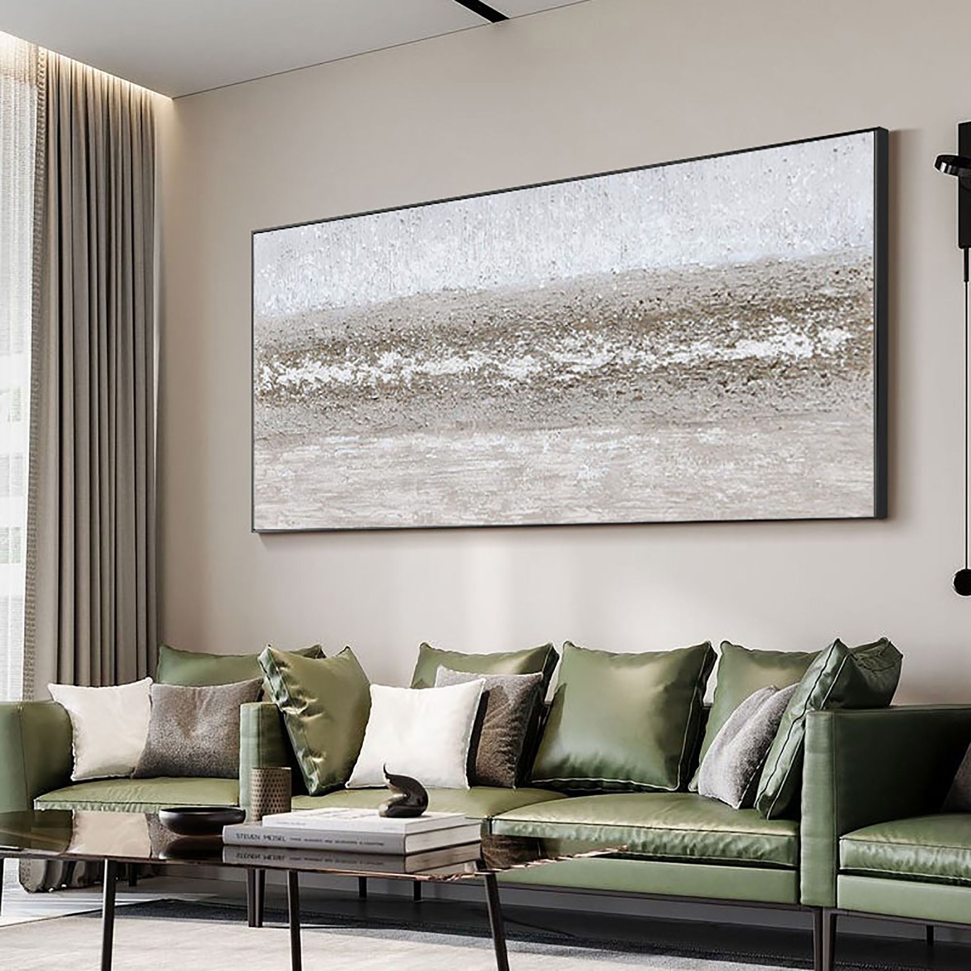 Abstract White Wall Art Framed Textured Landscape Wall Art Etsy