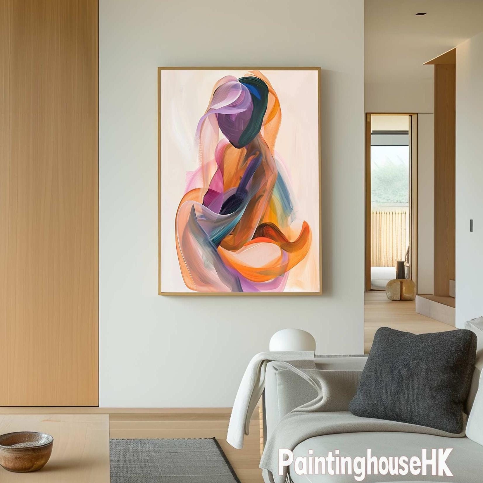 Large Abstract Woman Painting Original Abstract Figurative Art Colorful Woman Painting Portrait Art Interior Decor
