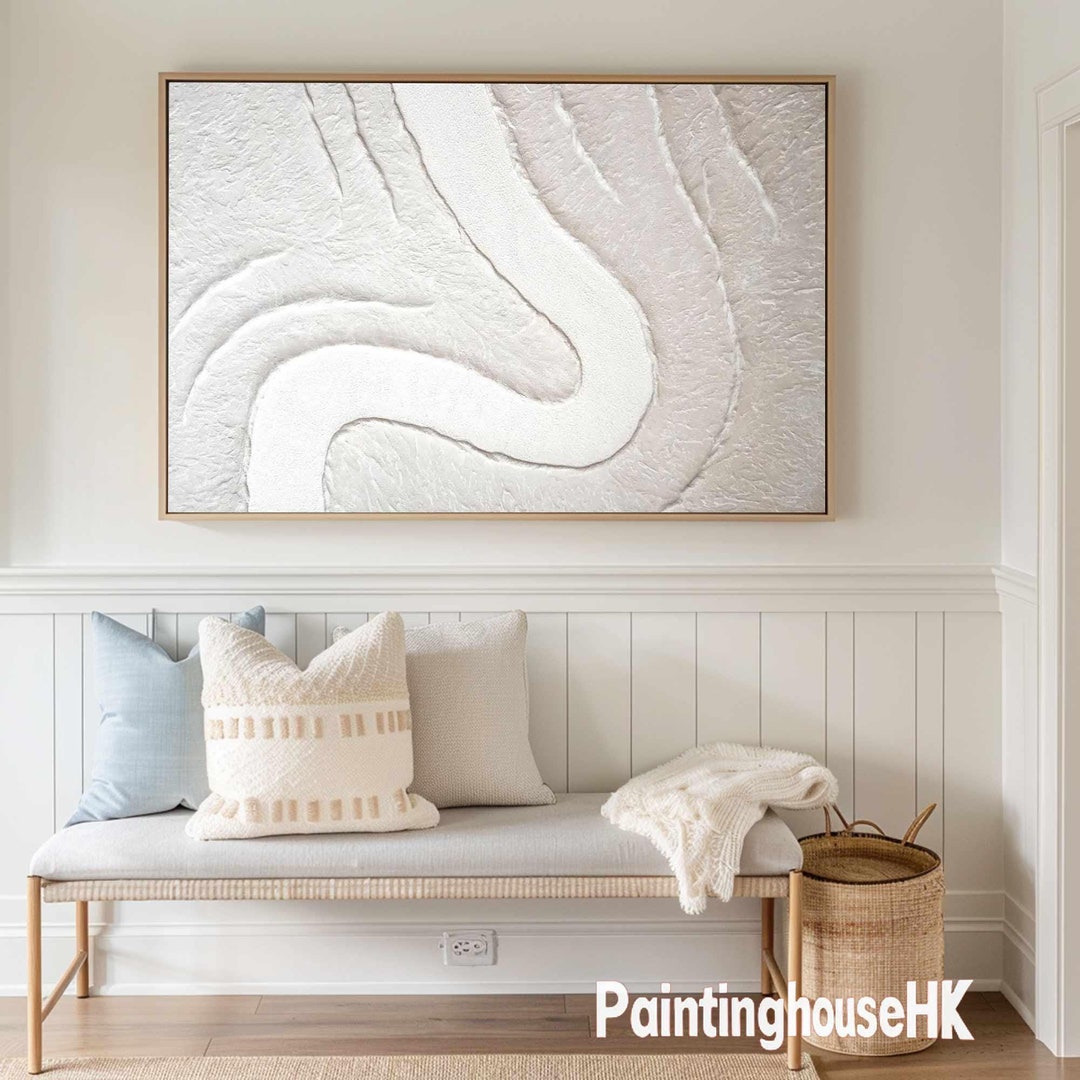 Large Beige Plaster Wall Art Beige Abstract Painting 3D Texture ...